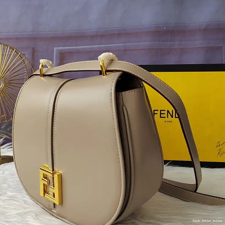 Affordable C'mon Leather Medium Fendi Calf Bag In Grey 0513